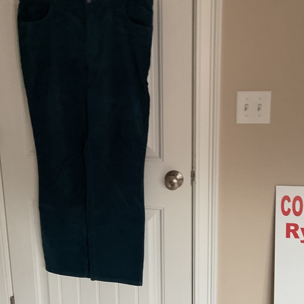 Talbots Teal Corduroy Straight Leg Pants